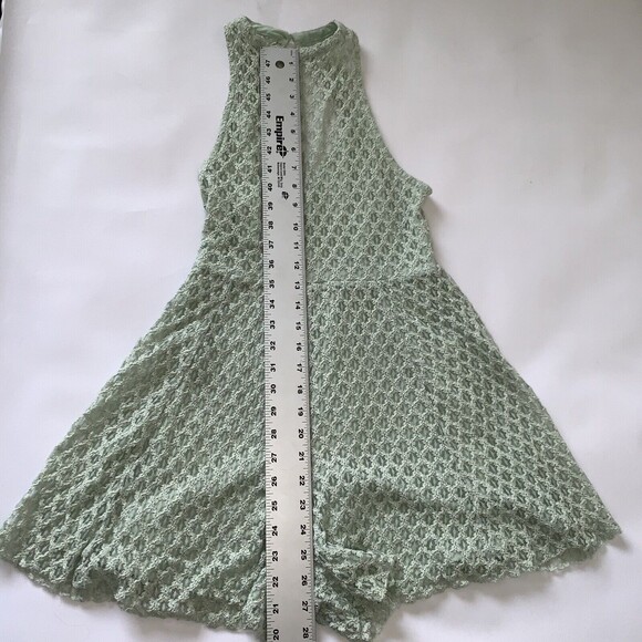 Urban Outfitters Silence Noise Romper Women S Lace Green Sheer High Neck Preppy - Picture 13 of 13